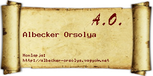 Albecker Orsolya névjegykártya